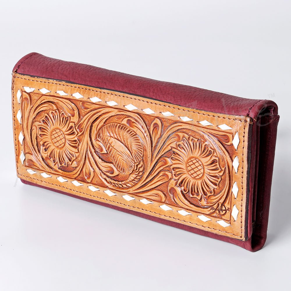 American Darling Wallet Hand Tooled Genuine Leather