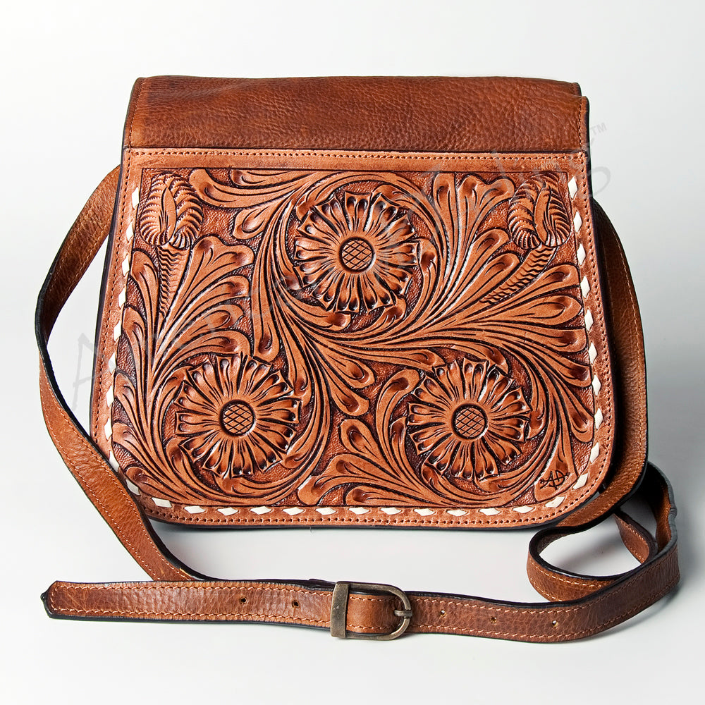 American Darling Hand-Tooled Genuine Leather Crossbody Bag