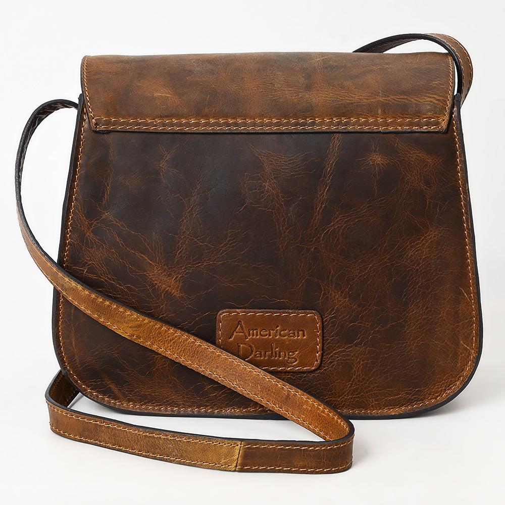 American Darling Hand-Tooled Genuine Leather Crossbody Bag