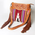 American Darling Hand-Tooled Saddle Blanket Leather Crossbody Bag