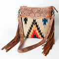 American Darling Hand-Tooled Saddle Blanket Leather Crossbody Bag