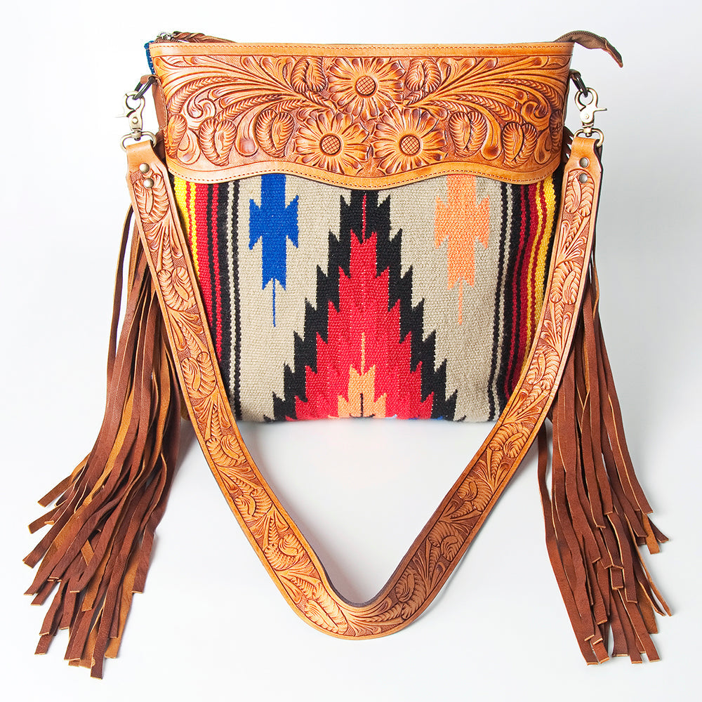 American Darling Signature Crossbody Hand Tooled Saddle Blanket Genuine Leather Women Bag Western Handbag Purse