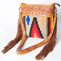 American Darling Hand-Tooled Saddle Blanket Leather Crossbody Bag