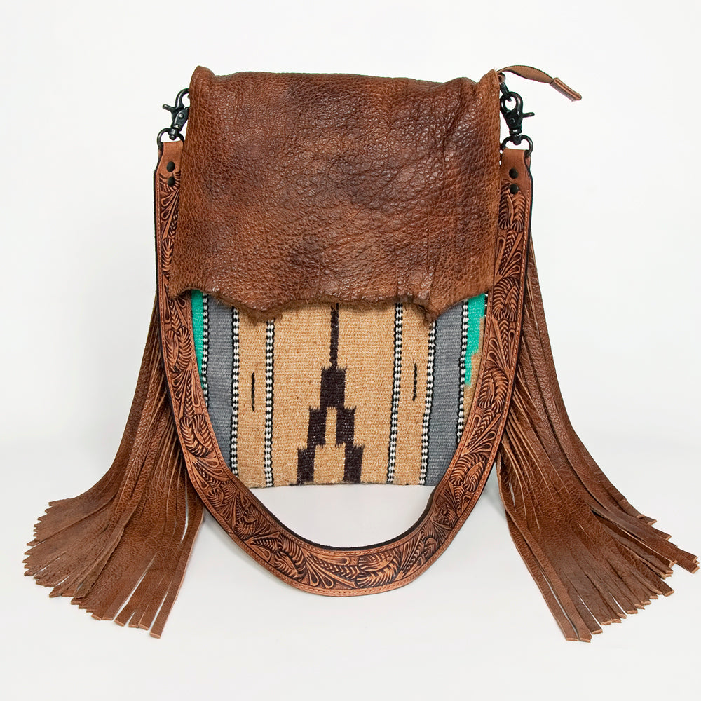 American Darling Large Crossbody Saddle Blanket Genuine Leather