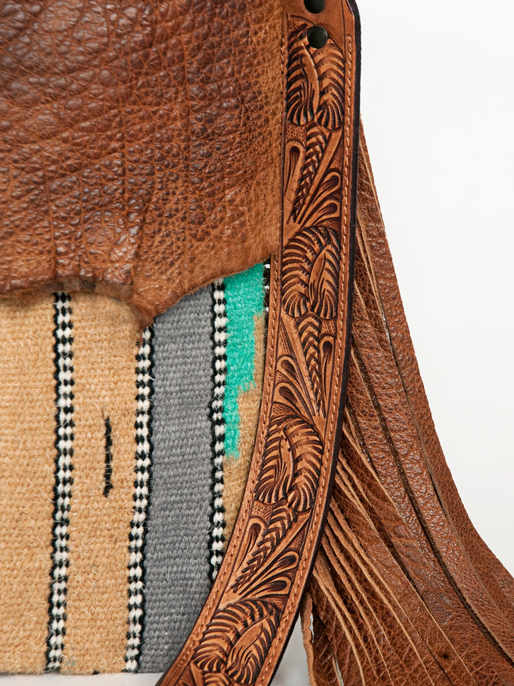 American Darling Large Crossbody Saddle Blanket Genuine Leather