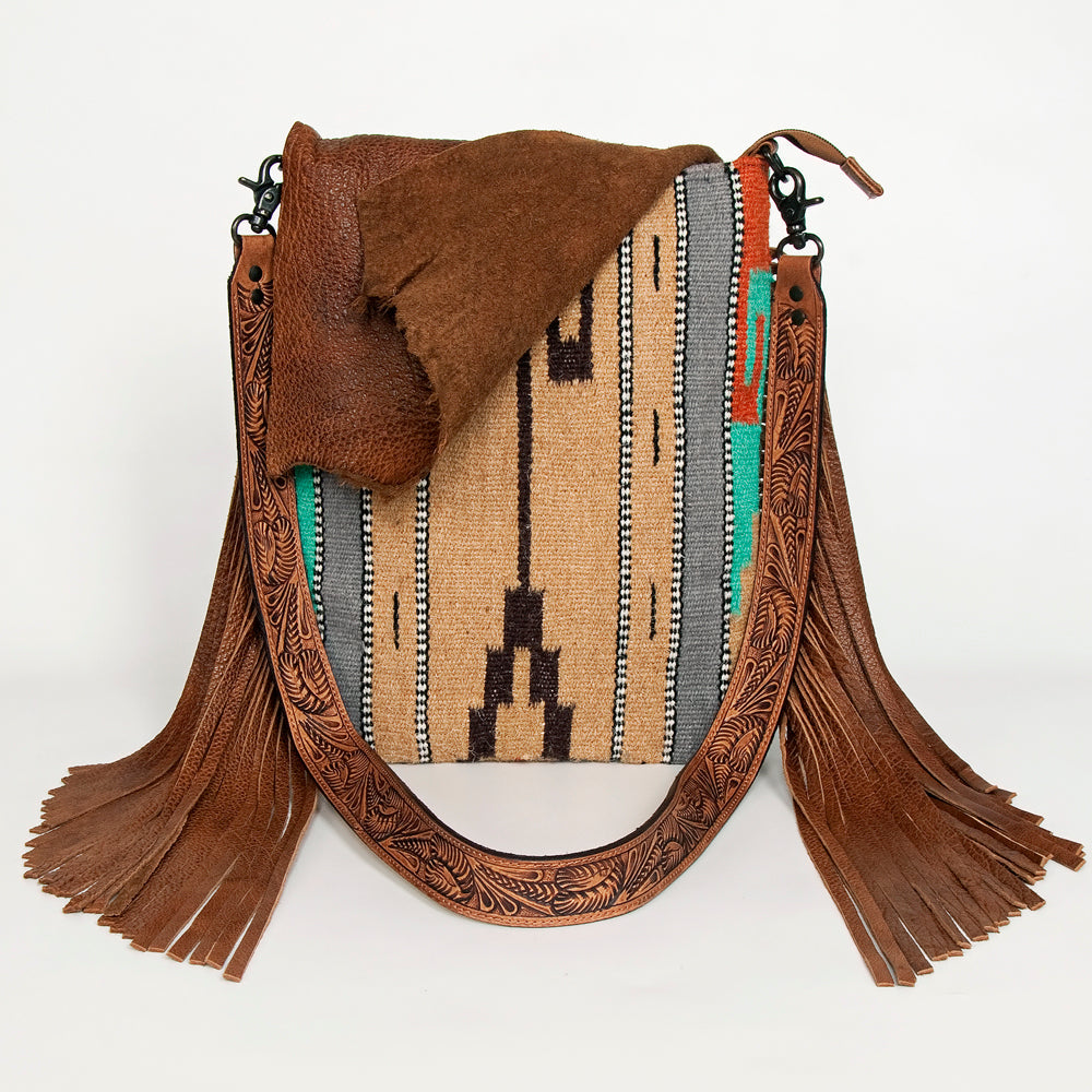 American Darling Large Crossbody Saddle Blanket Genuine Leather