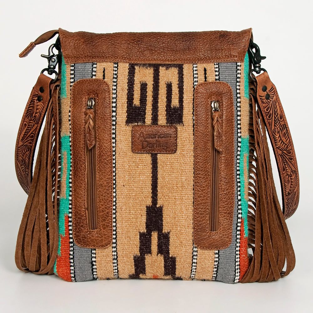 American Darling Large Crossbody Saddle Blanket Genuine Leather