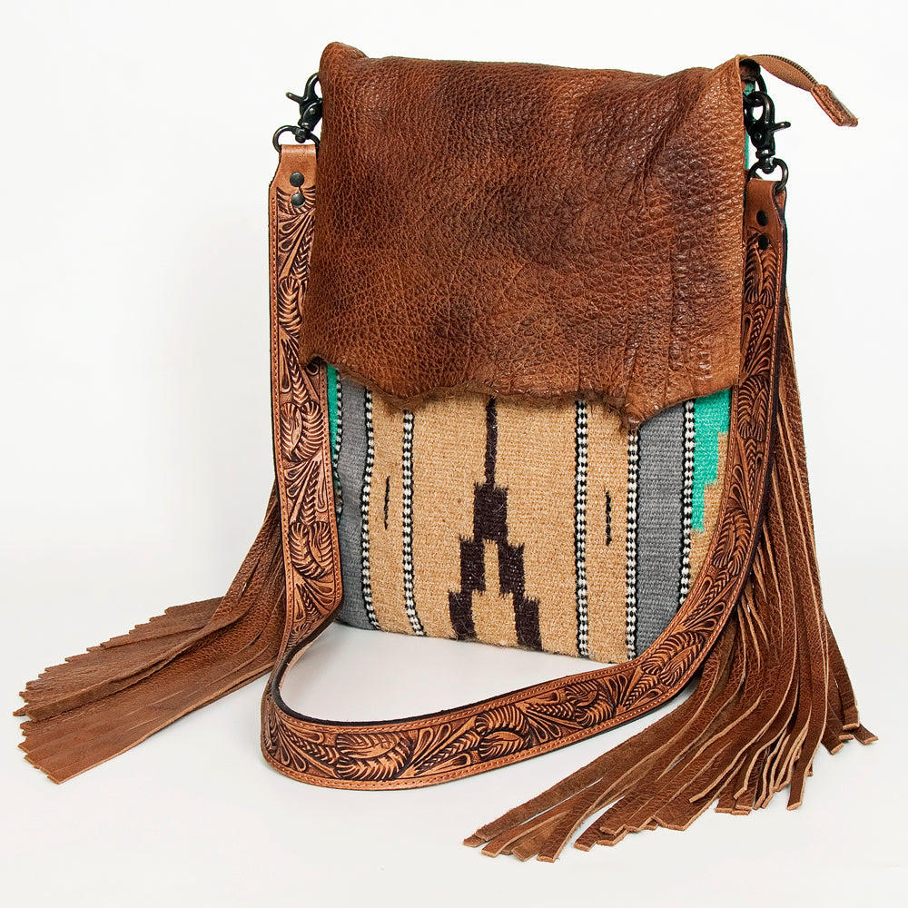 American Darling Large Crossbody Saddle Blanket Genuine Leather
