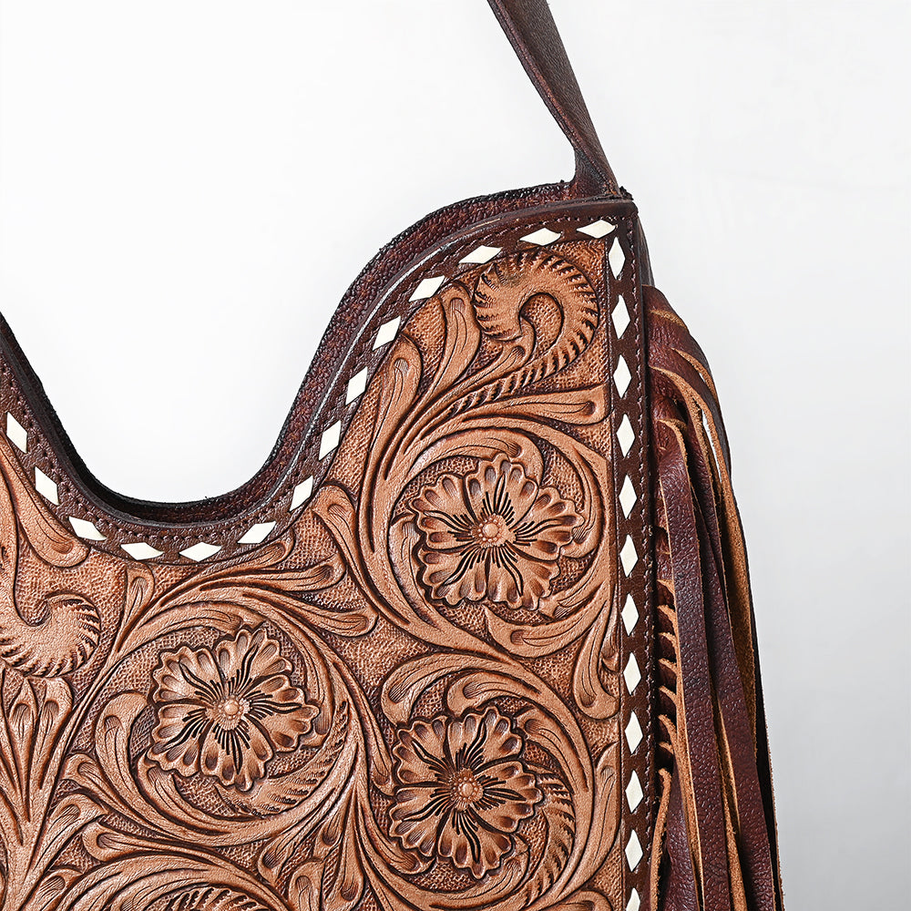 American Darling Hand-Tooled Genuine Leather Hobo Bag