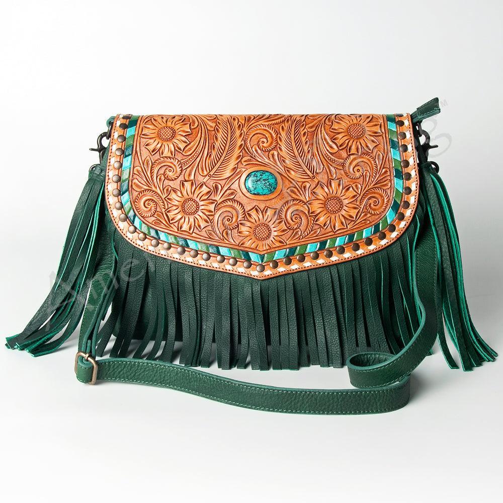 American Darling Hand-Tooled Genuine Leather Crossbody Bag