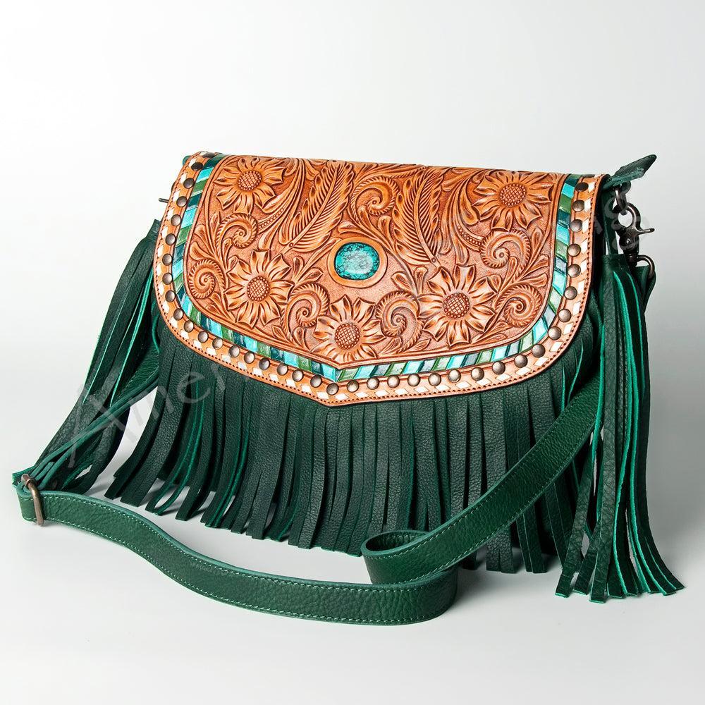 American Darling Hand-Tooled Genuine Leather Crossbody Bag