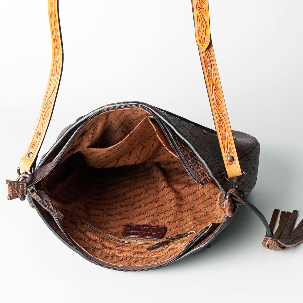American Darling Hand-Tooled Genuine Leather Crossbody Bag