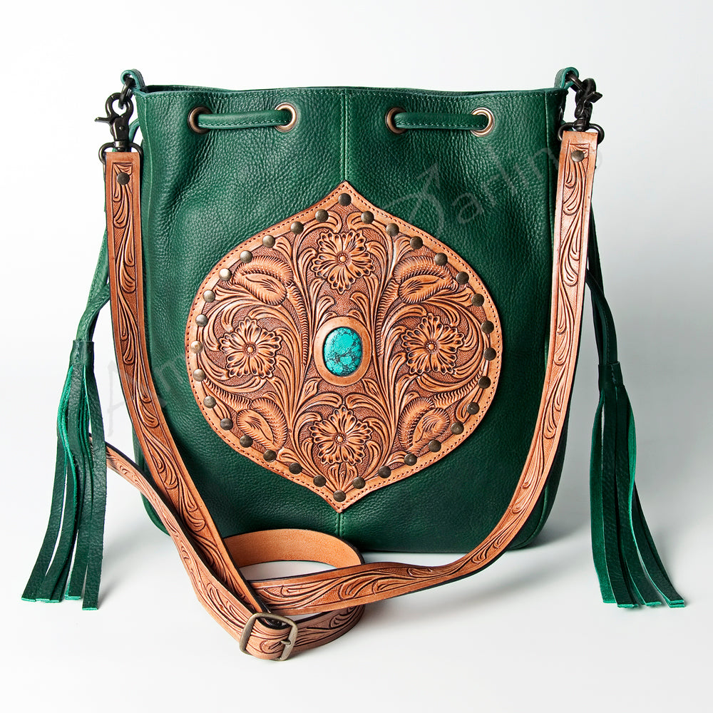 American Darling Hand-Tooled Genuine Leather Crossbody Bag