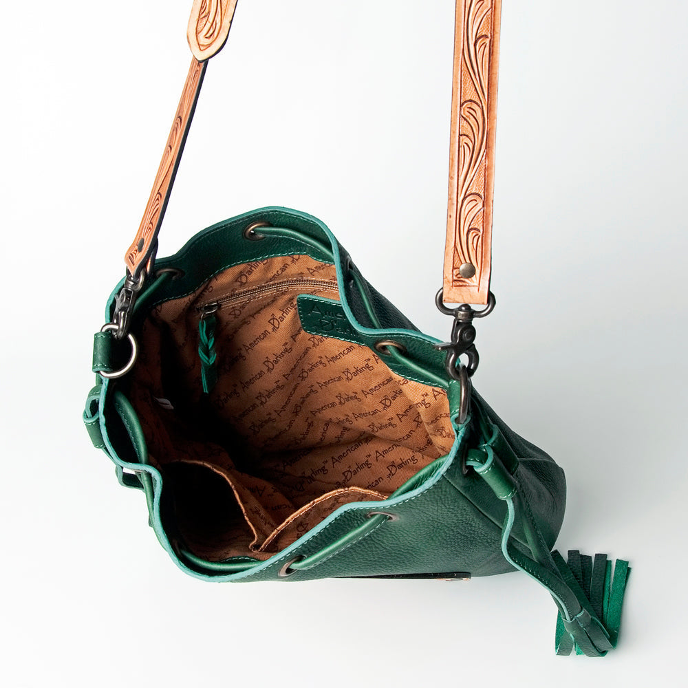 American Darling Hand-Tooled Genuine Leather Crossbody Bag