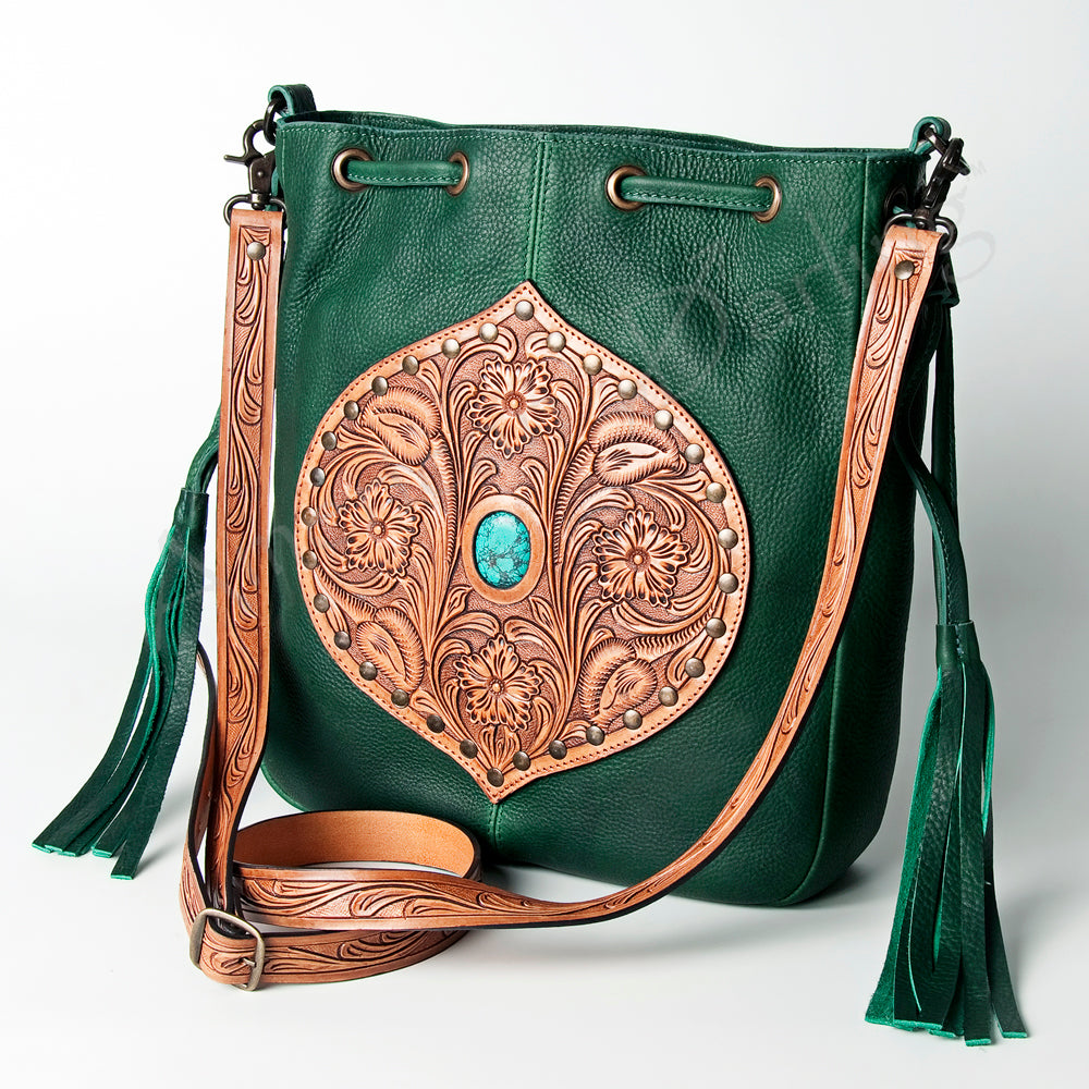 American Darling Hand-Tooled Genuine Leather Crossbody Bag