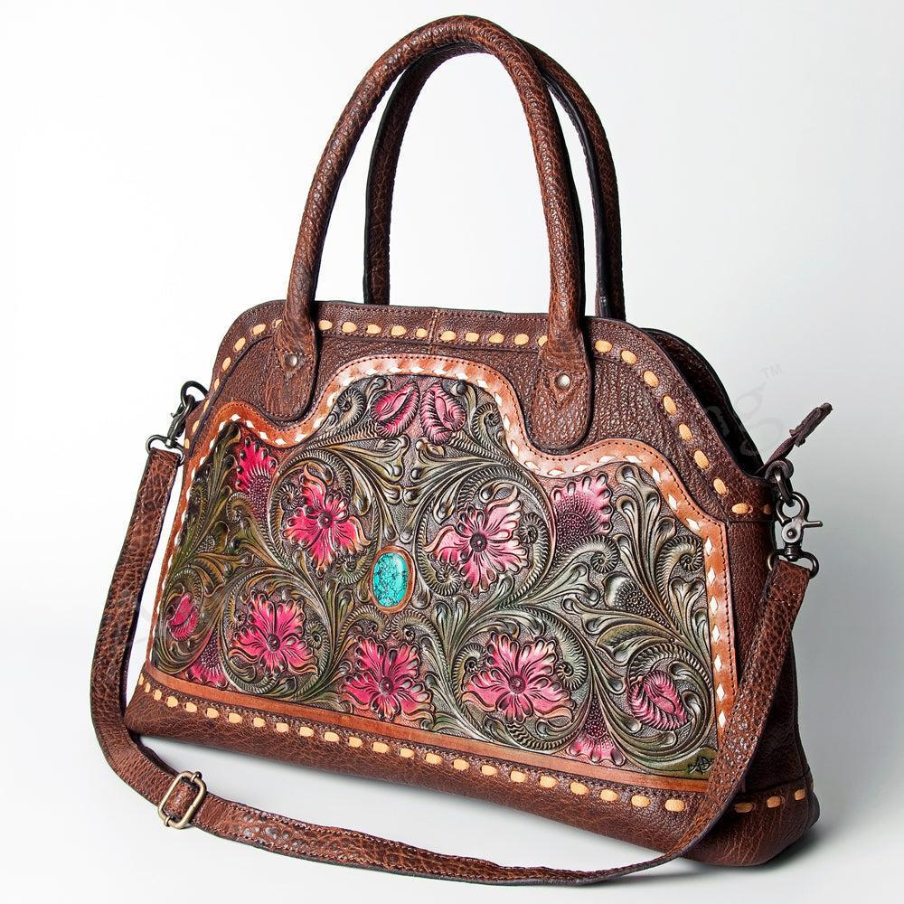 American Darling Hand-Tooled Genuine Leather Tote