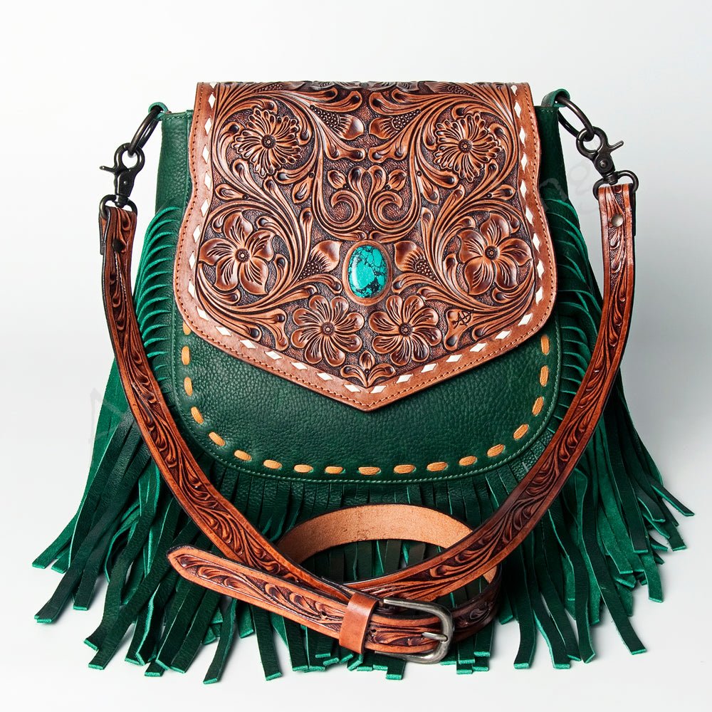 American Darling Messenger Hand Tooled Genuine Leather