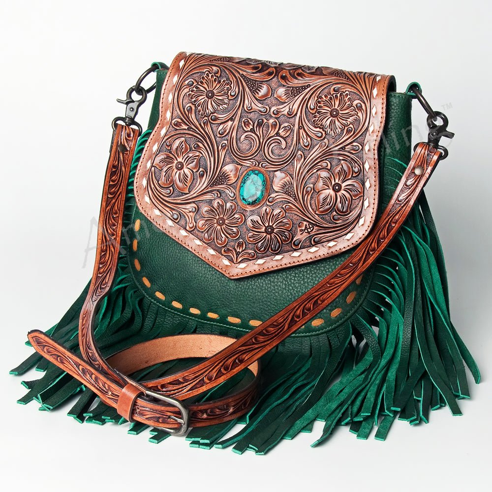 American Darling Messenger Hand Tooled Genuine Leather