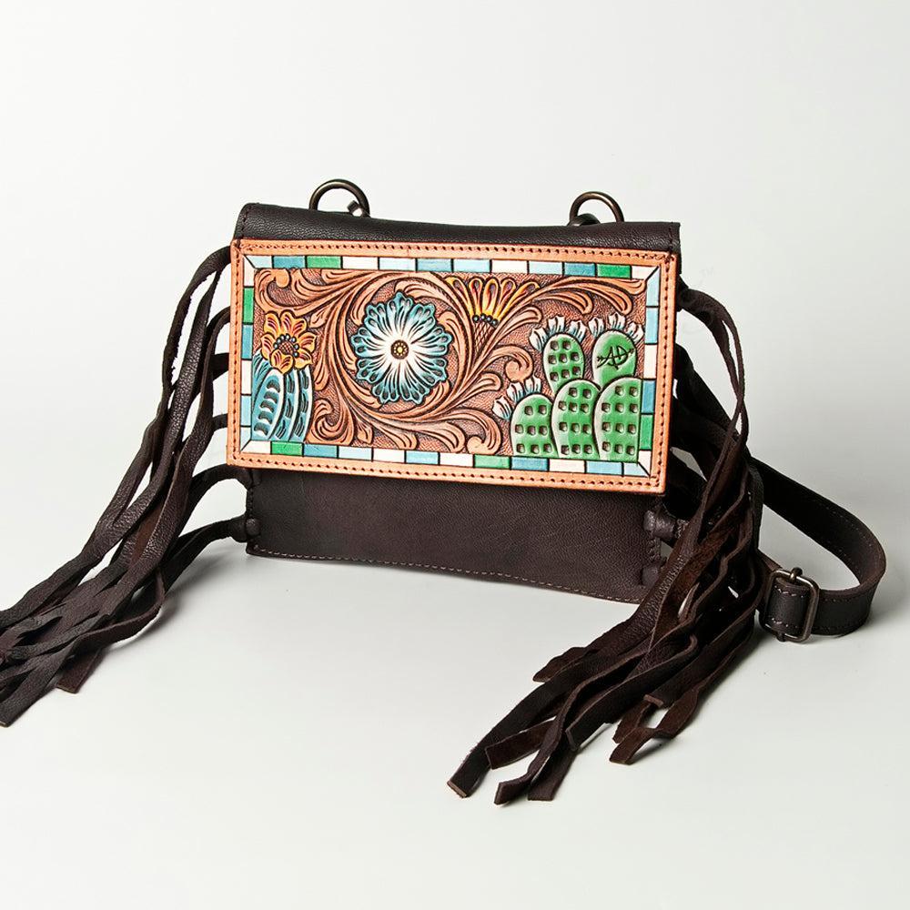 American Darling Hand-Tooled Leather Small Crossbody Bag