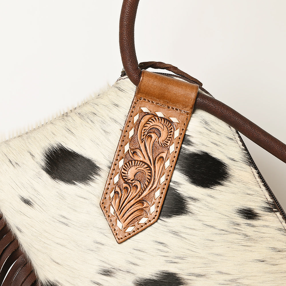 American Darling Hand-Tooled Hair-On Genuine Leather Wristlet