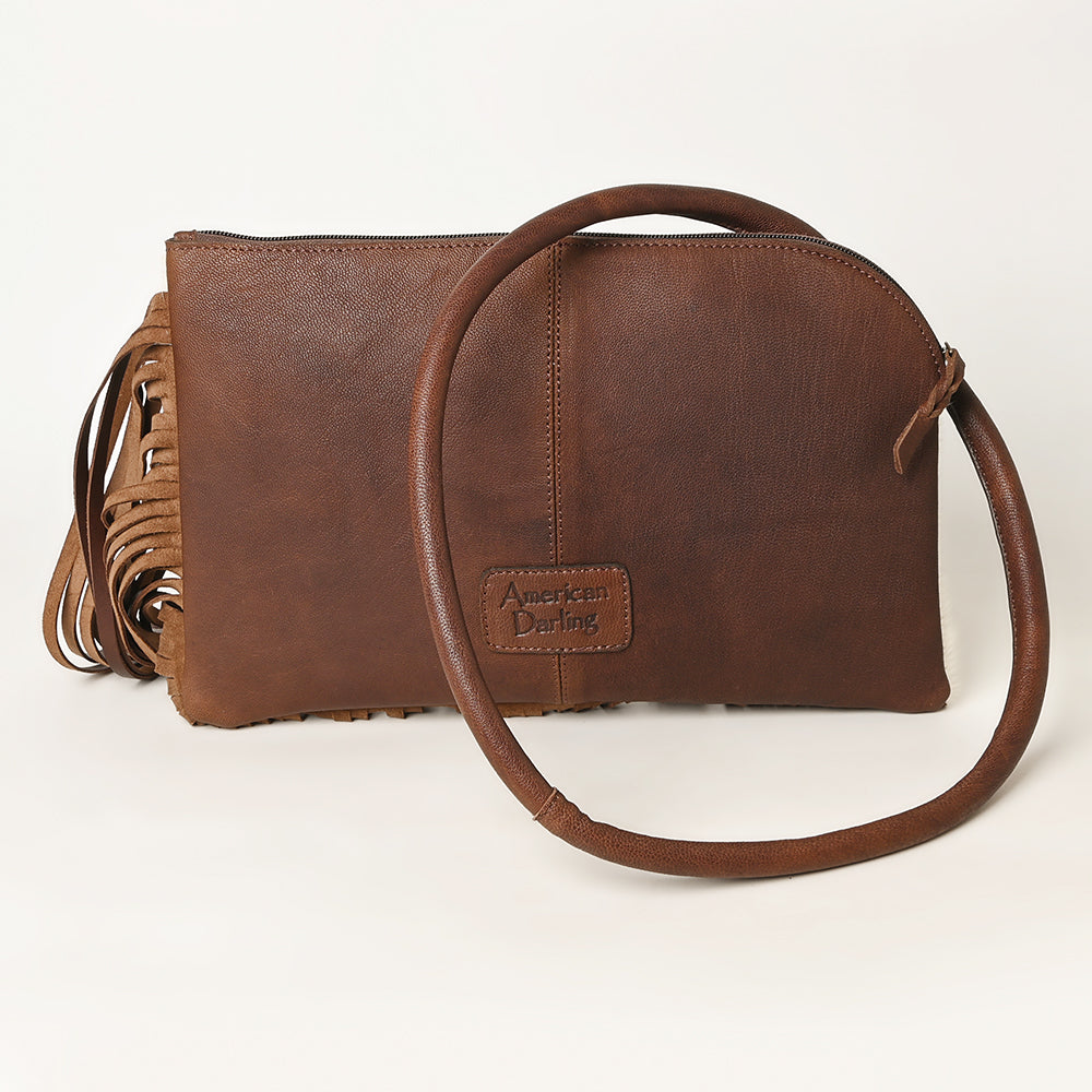 American Darling Hand-Tooled Hair-On Genuine Leather Wristlet