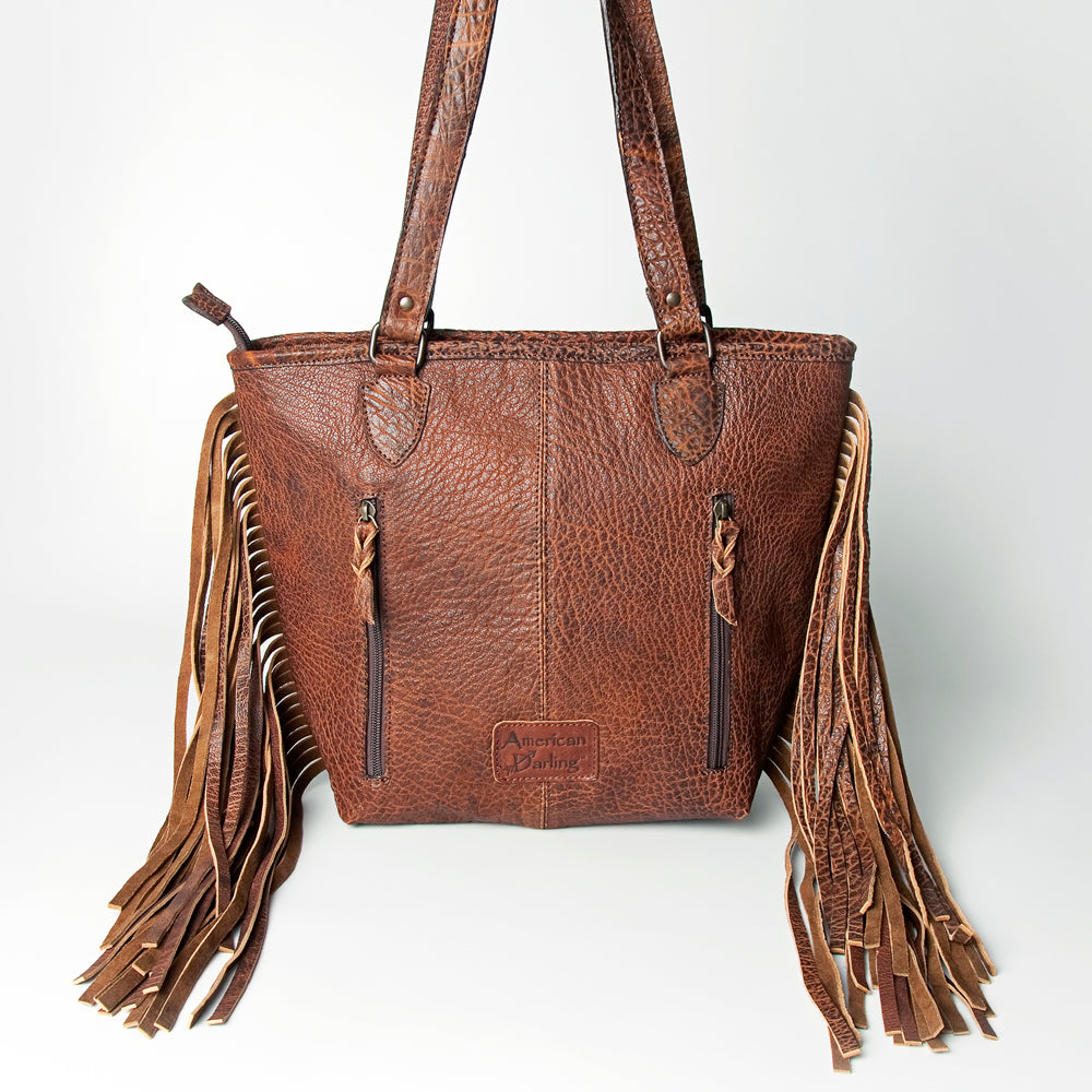 American Darling Hand-Tooled Hair-On Genuine Leather Tote