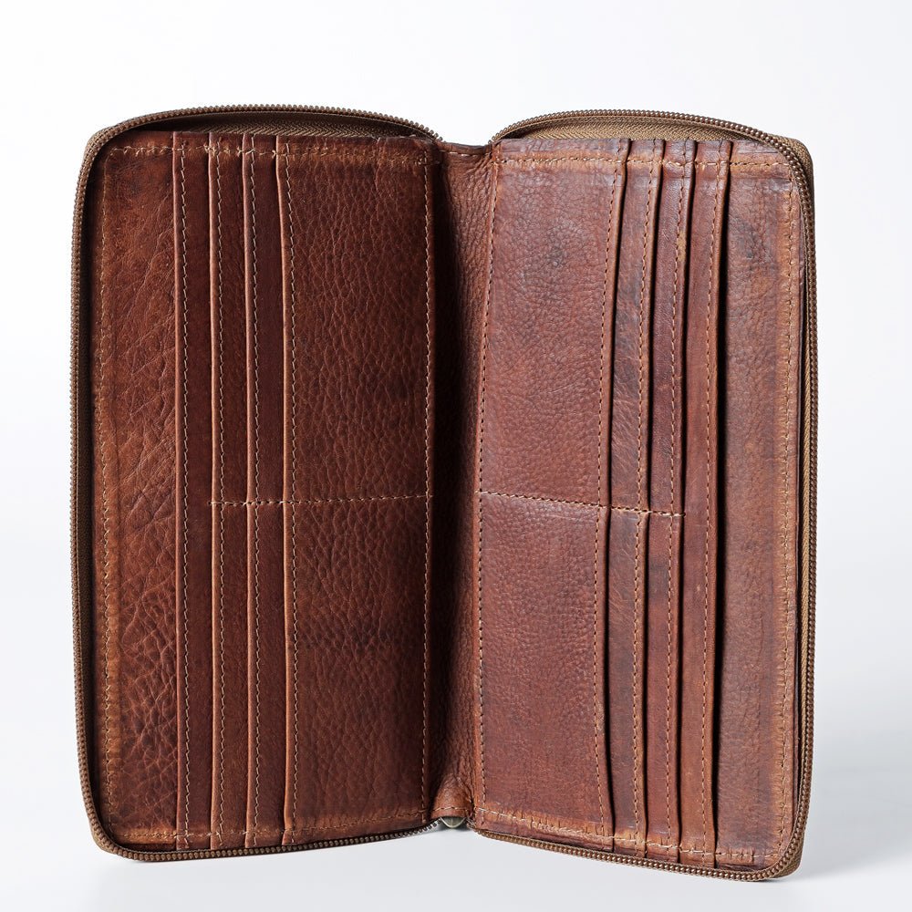 American Darling Wallet Hand Tooled Genuine Leather