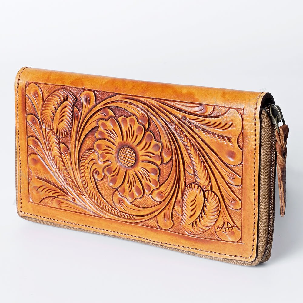 American Darling Wallet Hand Tooled Genuine Leather