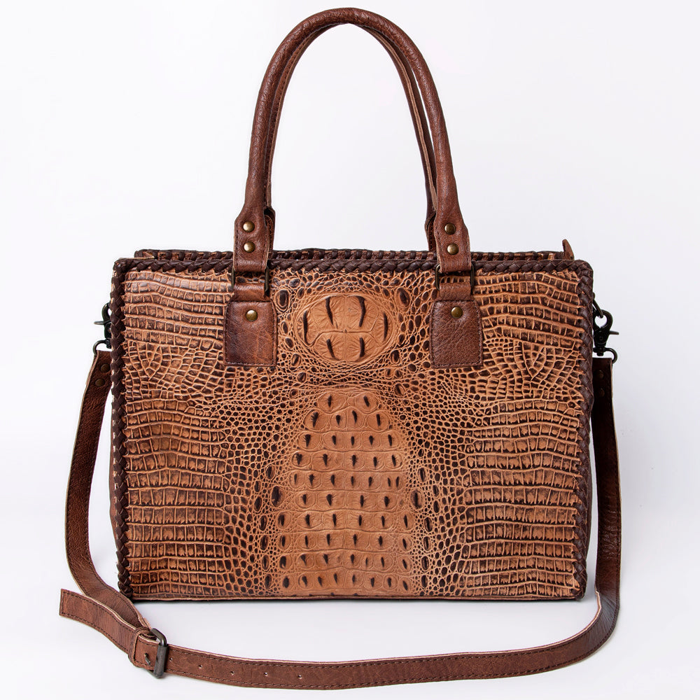 American Darling Briefcase Hand Tooled Genuine Leather