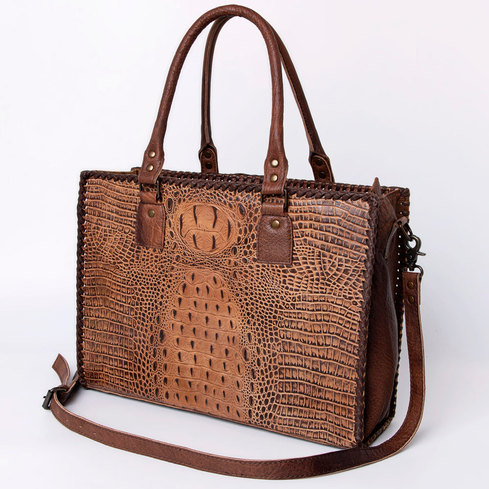 American Darling Briefcase Hand Tooled Genuine Leather