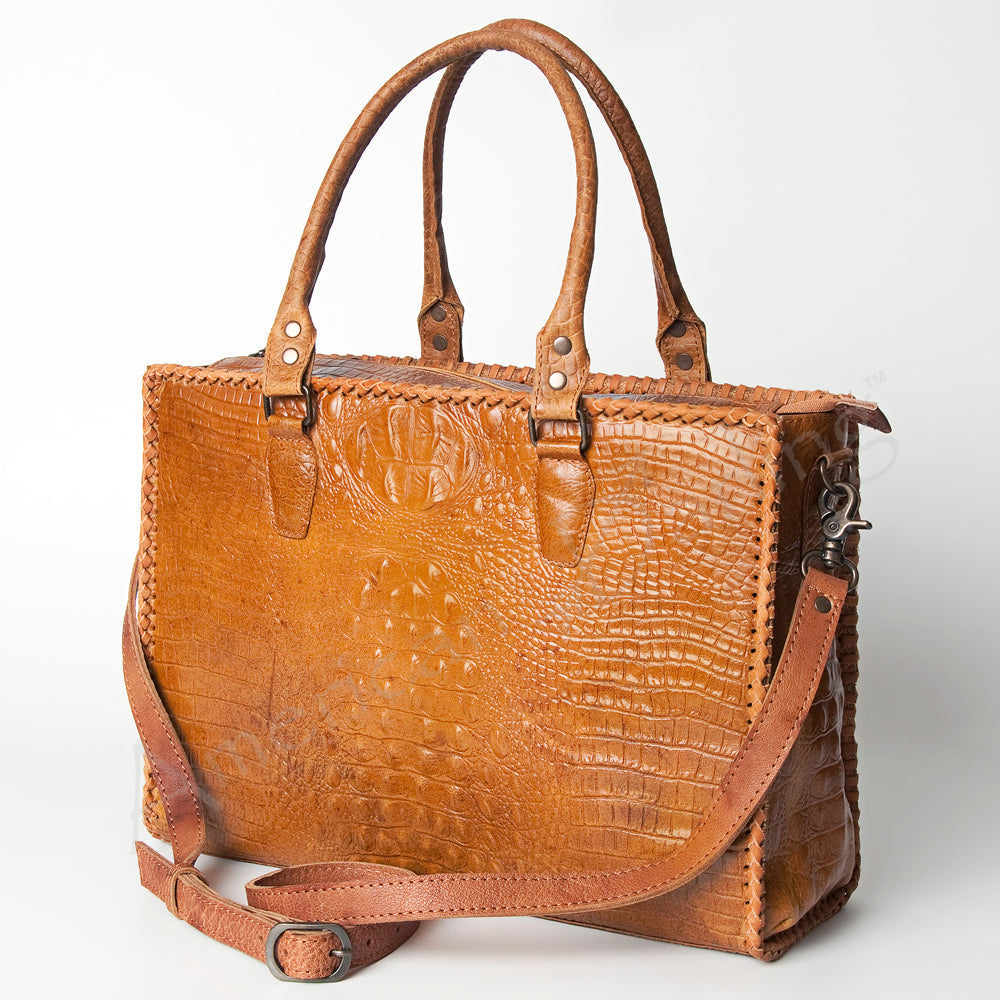 American Darling Briefcase Hand Tooled Genuine Leather