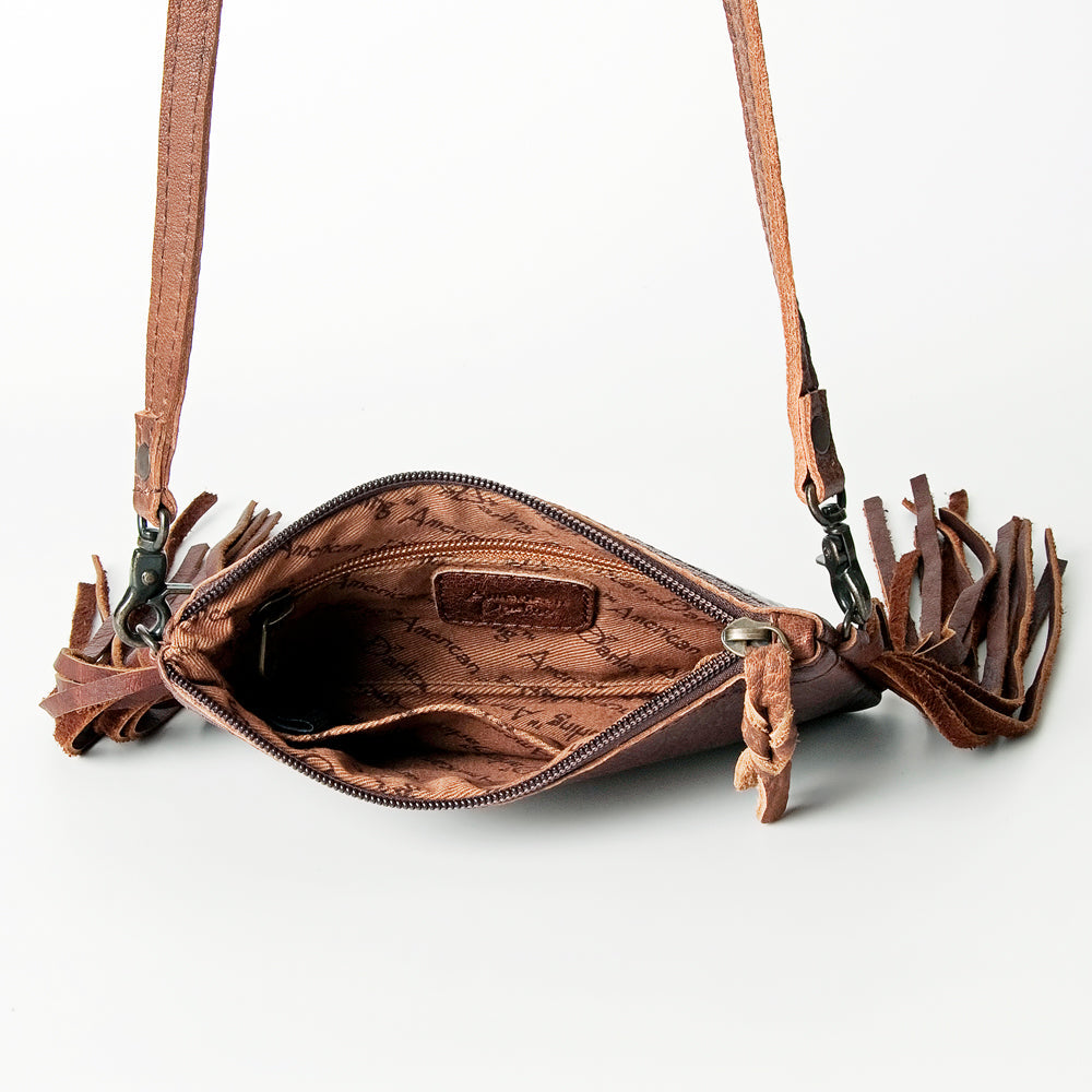 American Darling Wallet Bag for Women, Crocodile Embossed Full Grain Leather Western Clutch with YKK Zipper & Wrist Strap