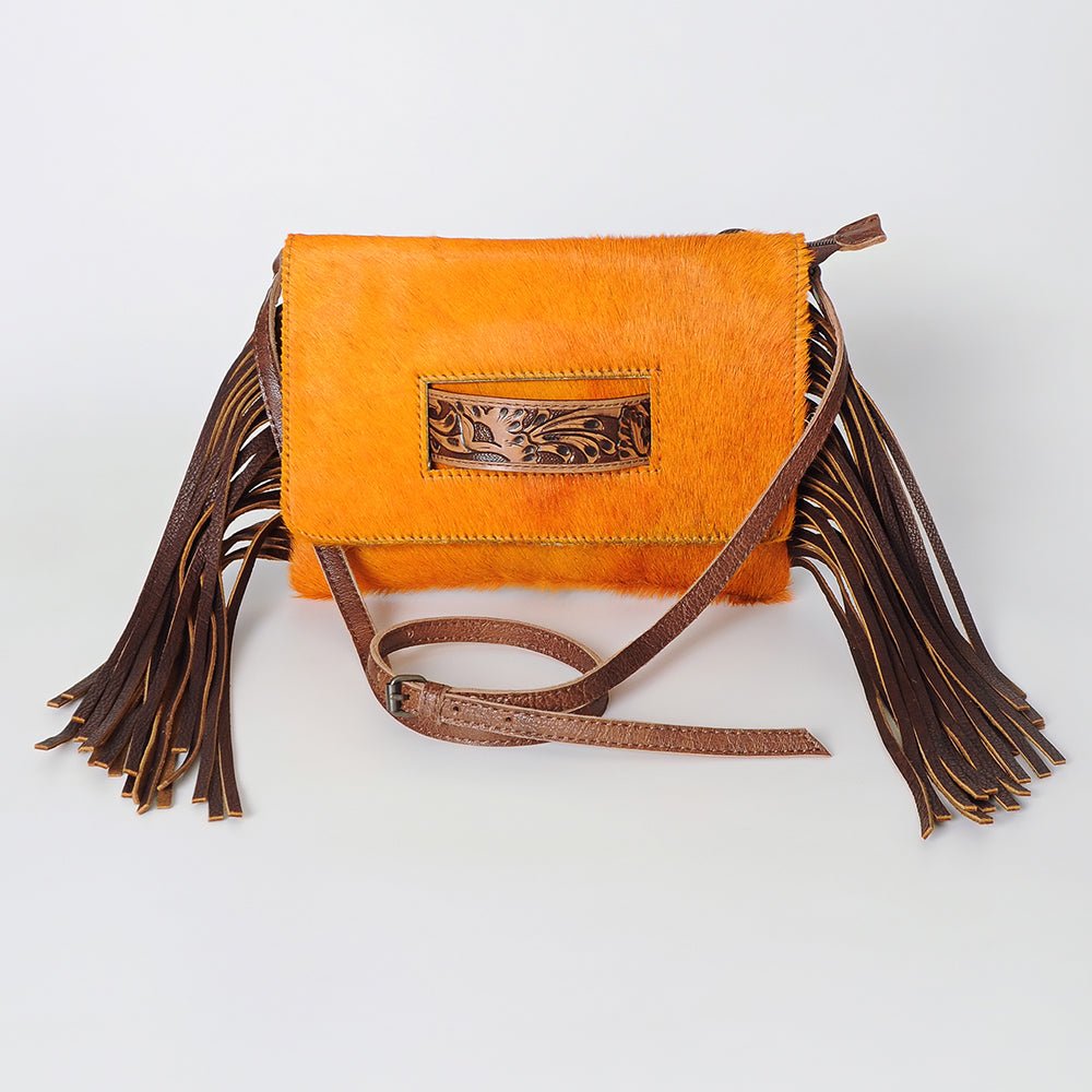 American Darling Hand-Tooled Hair-On Genuine Leather Clutch