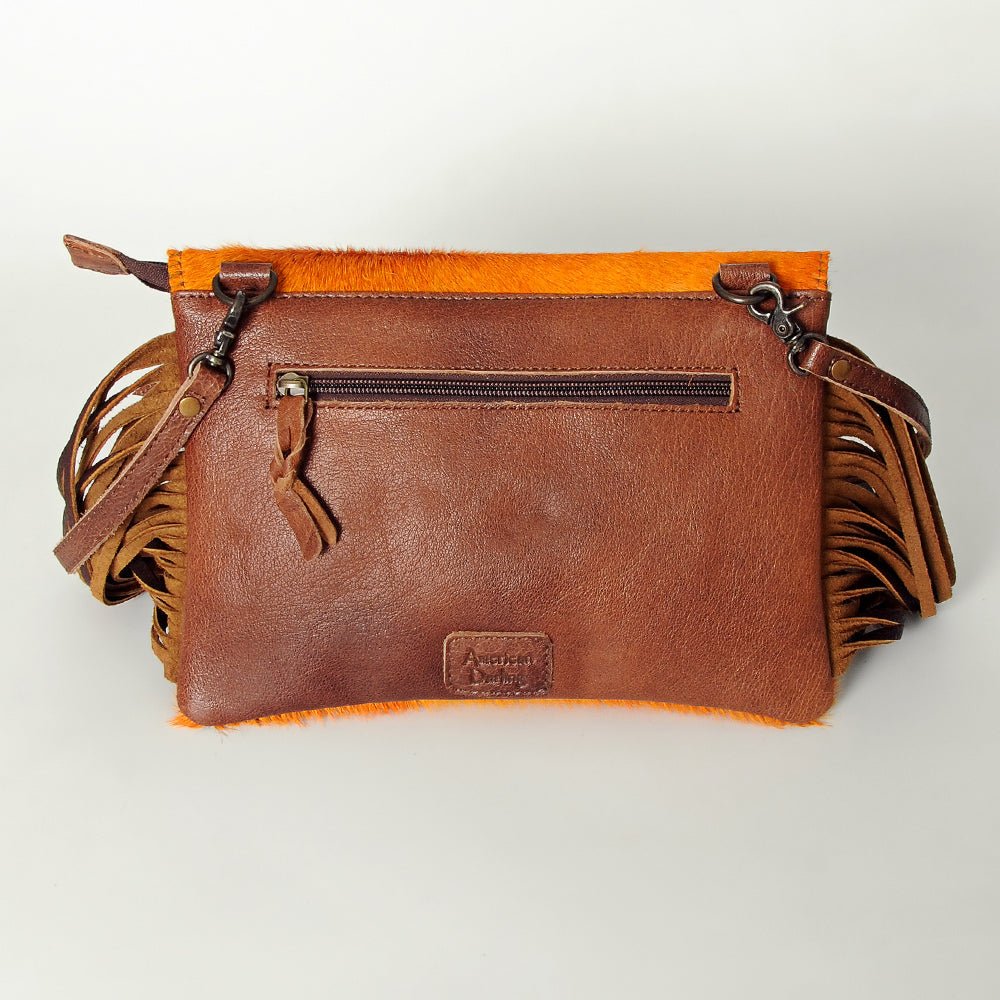 American Darling Hand-Tooled Hair-On Genuine Leather Clutch