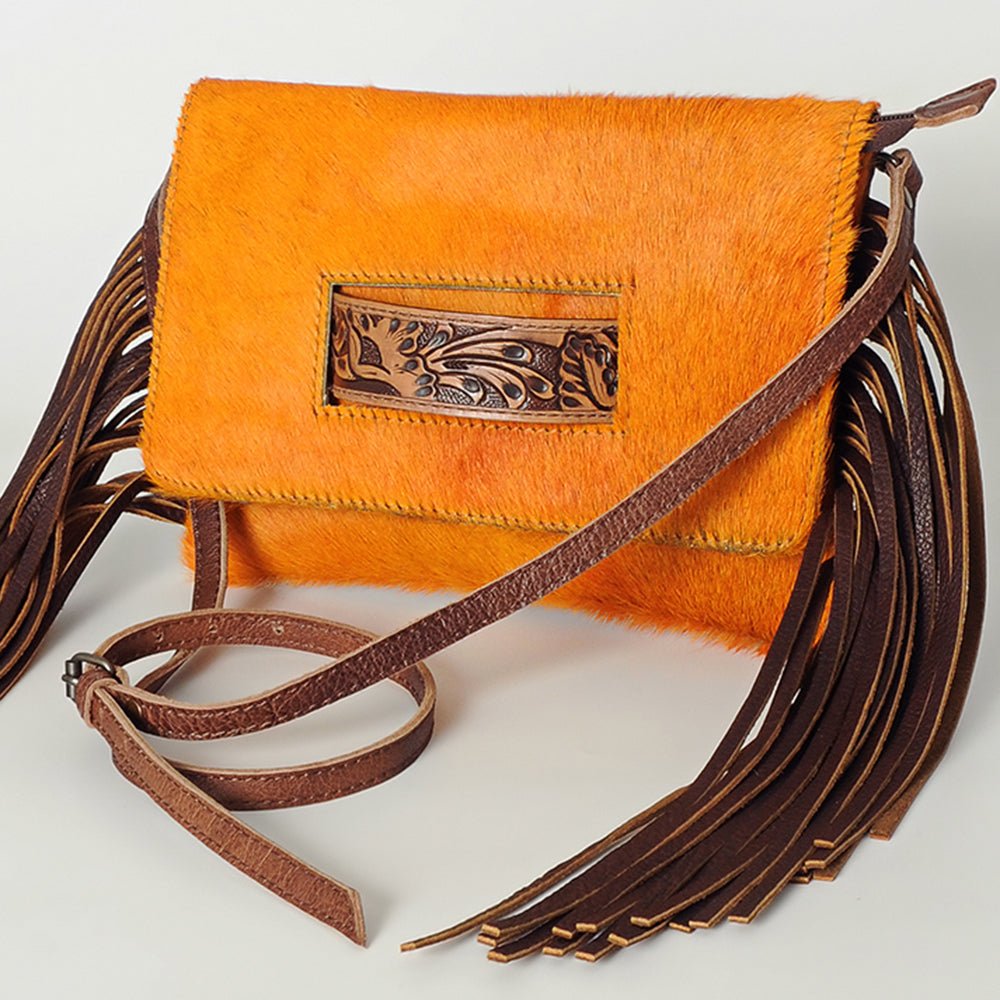 American Darling Hand-Tooled Hair-On Genuine Leather Clutch