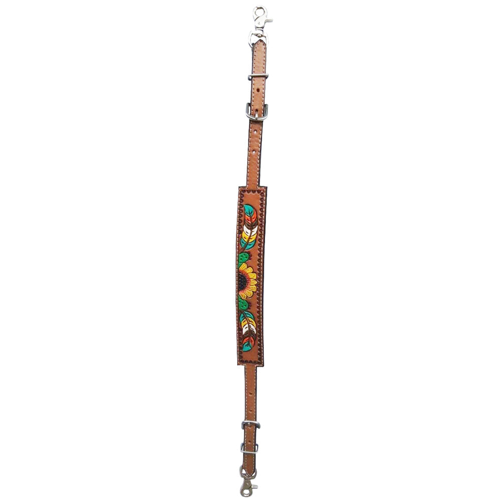 HILASON Western Horse Sunflower Cactus Headstall Breast Collar Wither American Leather Tack Set
