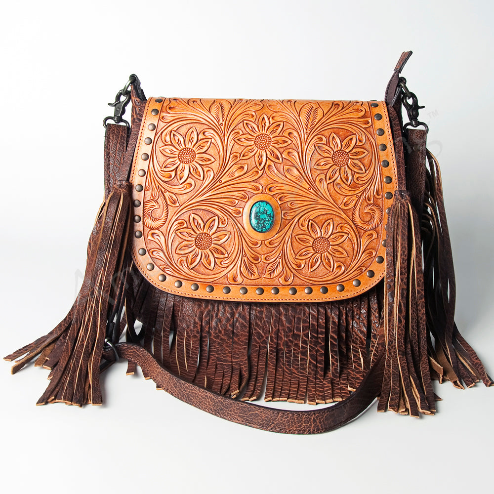 American Darling Hand-Tooled Genuine Leather Crossbody Bag