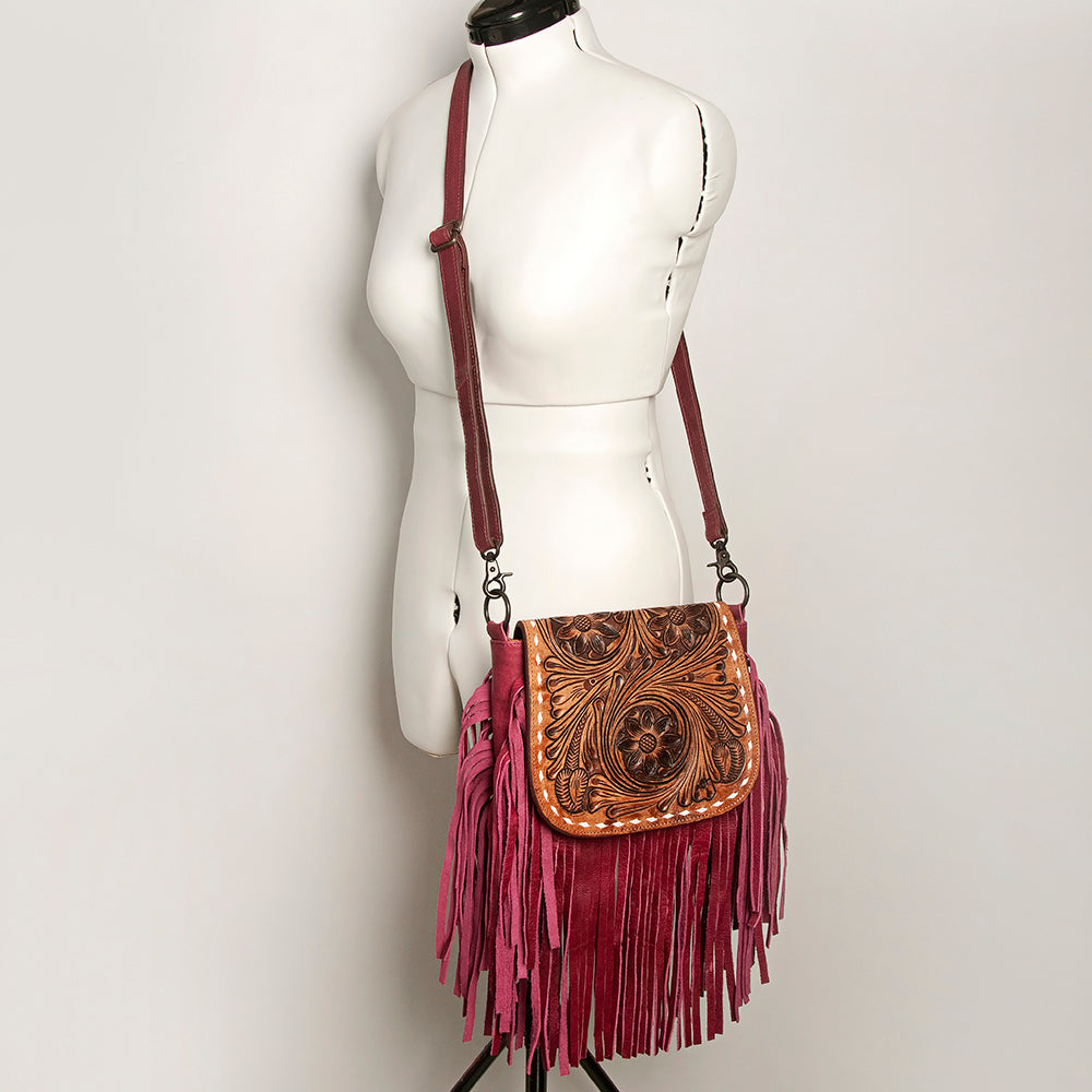 American Darling Hand-Tooled Genuine Leather Crossbody Bag