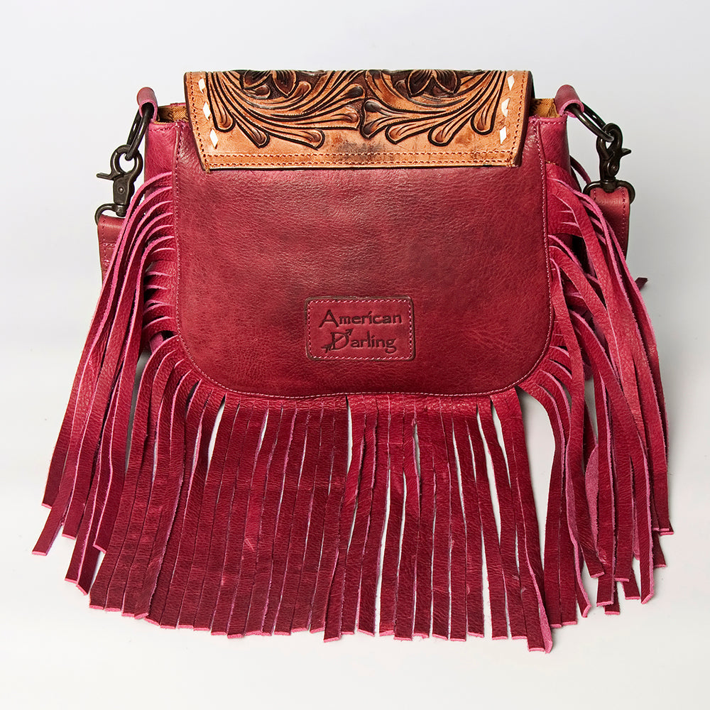 American Darling Hand-Tooled Genuine Leather Crossbody Bag