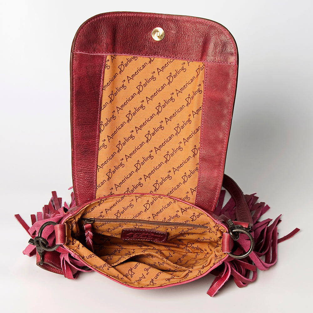 American Darling Hand-Tooled Genuine Leather Crossbody Bag
