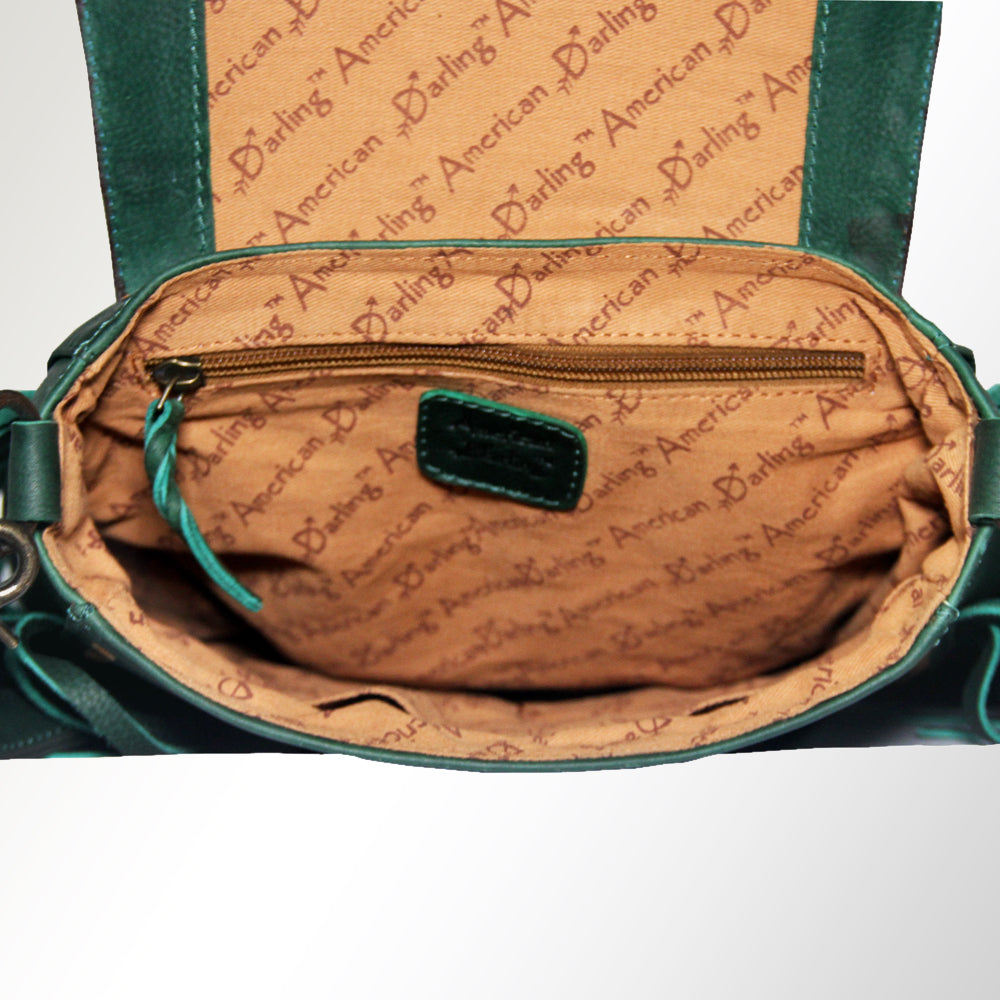 American Darling Hand-Tooled Genuine Leather Crossbody Bag