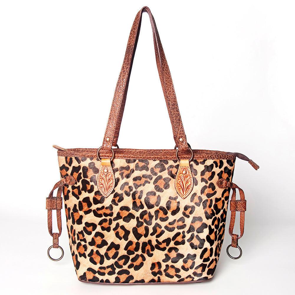 American Darling Hand-Tooled Hair-On Genuine Leather Tote