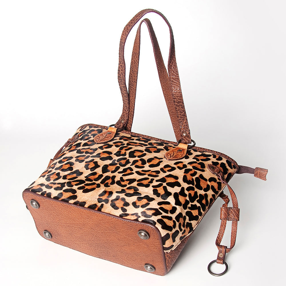 American Darling Hand-Tooled Hair-On Genuine Leather Tote