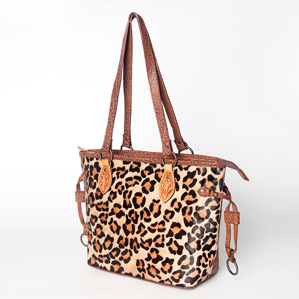 American Darling Hand-Tooled Hair-On Genuine Leather Tote
