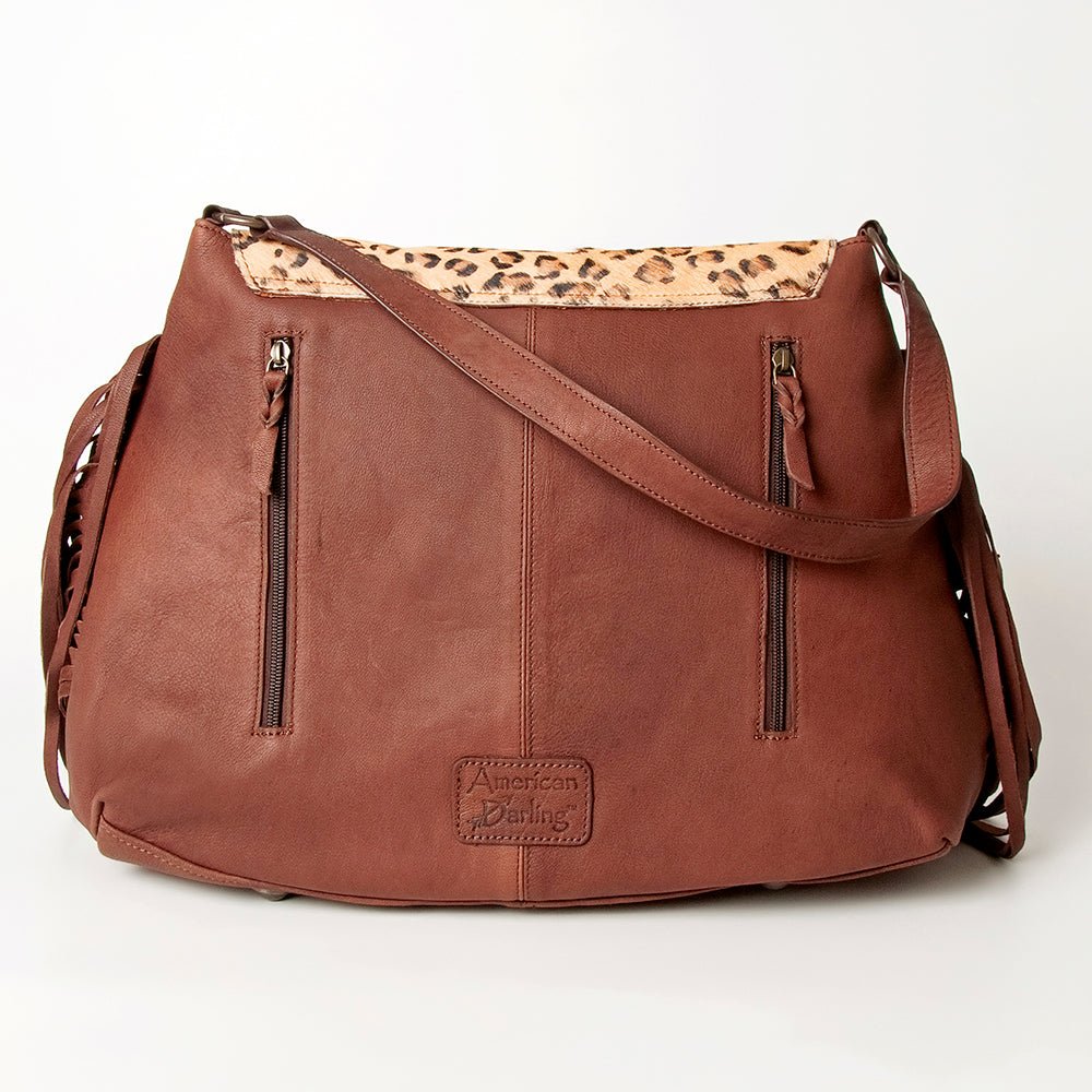 American Darling Messenger Hand Tooled Hair-On Genuine Leather
