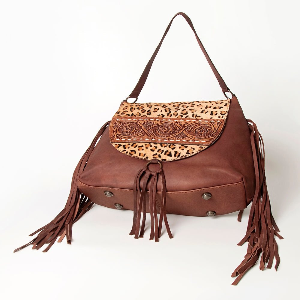 American Darling Messenger Hand Tooled Hair-On Genuine Leather