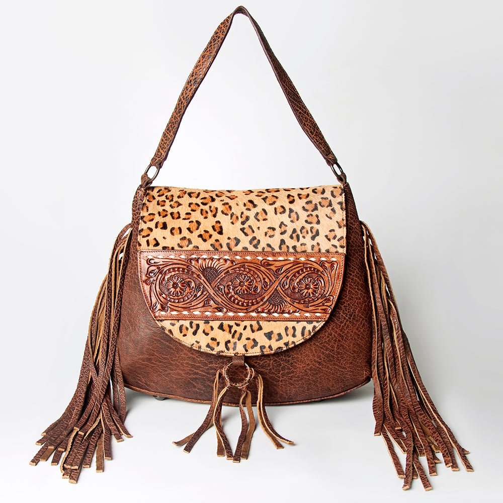 American Darling Messenger Hand Tooled Hair-On Genuine Leather