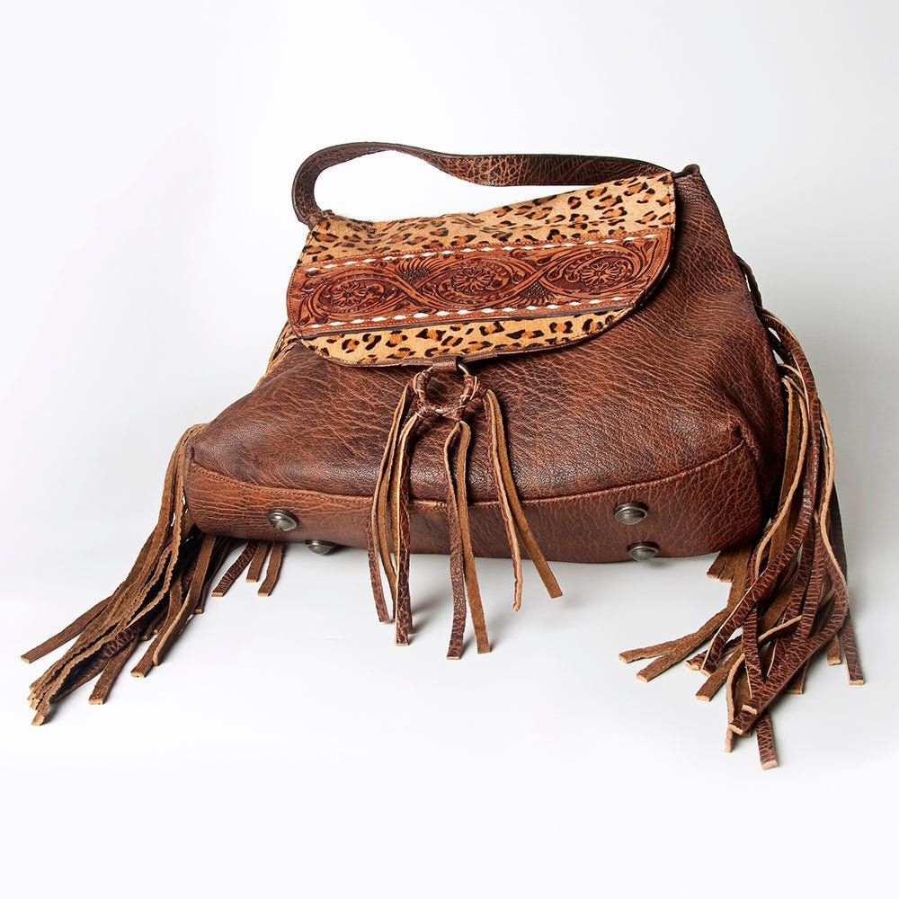 American Darling Messenger Hand Tooled Hair-On Genuine Leather