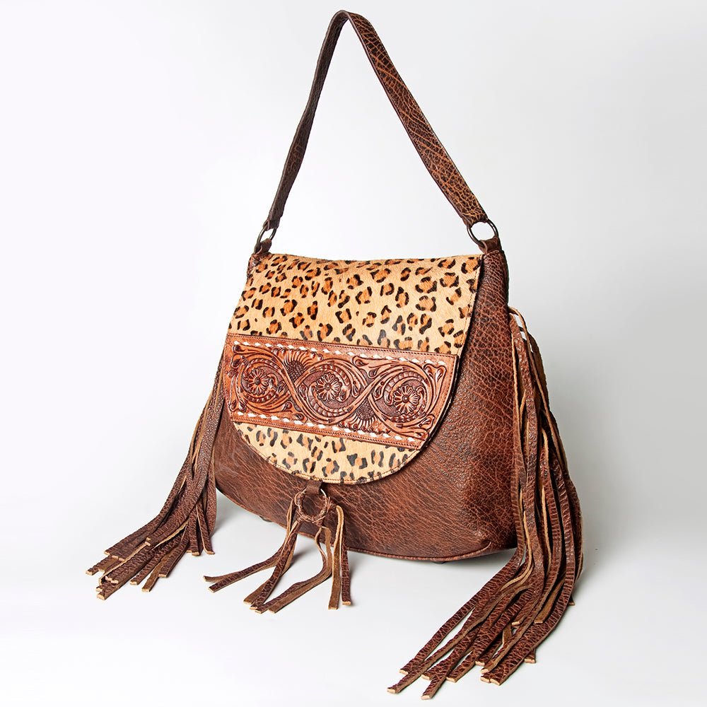 American Darling Messenger Hand Tooled Hair-On Genuine Leather