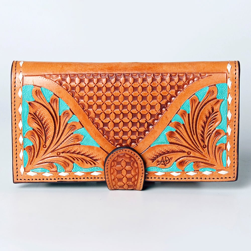 American Darling Wallet Hand Tooled Genuine Leather